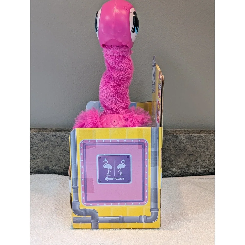 Little LIVE Pets Gotta Go Flamingo In Box Toilet Repeat What I Say READ